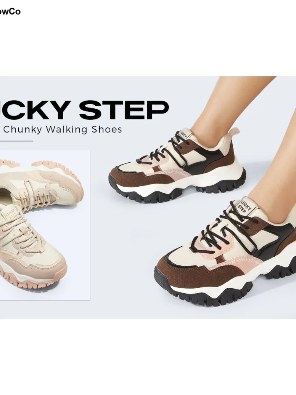 Chunky Platform Retro Sneakers Women's Walking Athletic Shoes Lace-Up Fashion